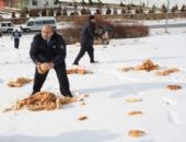 Yozgat ta Do�ada A� Kalan Hayvanlara Yiyecek...