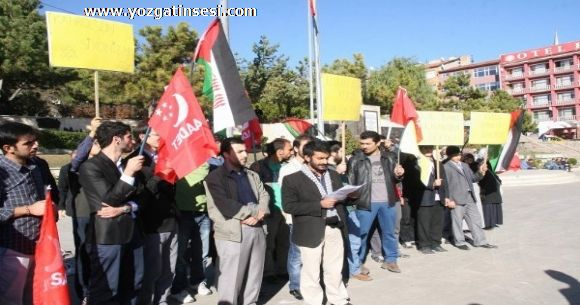 �srailin Filistine d�zenledi�i sald�r�lar Yozgatta protesto edildi.